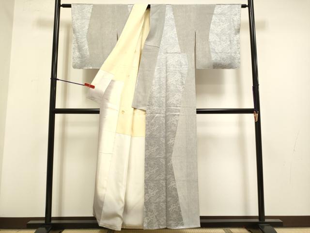 平和屋着物▼二代目 川村久太郎　小紋　鳳凰松間道　正絹　逸品　DABG3597du