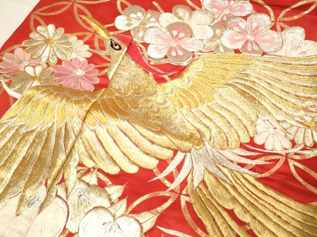 平和屋本店●色打掛　お引きずり　和装　婚礼　結婚式　花嫁　神社挙式　総刺繍　尾長鳥花文　金銀糸　逸品　DABG3600du
