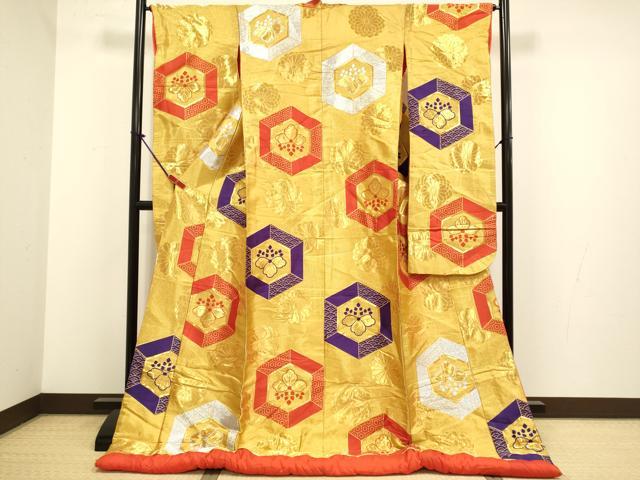平和屋本店●色打掛　お引きずり　和装　婚礼　結婚式　花嫁　神社挙式　亀甲菊桐文　金銀糸　逸品　DABG3601du