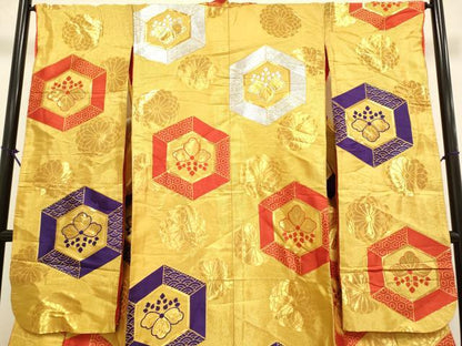 平和屋本店●色打掛　お引きずり　和装　婚礼　結婚式　花嫁　神社挙式　亀甲菊桐文　金銀糸　逸品　DABG3601du