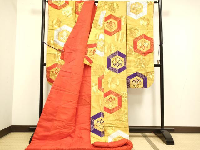 平和屋本店●色打掛　お引きずり　和装　婚礼　結婚式　花嫁　神社挙式　亀甲菊桐文　金銀糸　逸品　DABG3601du