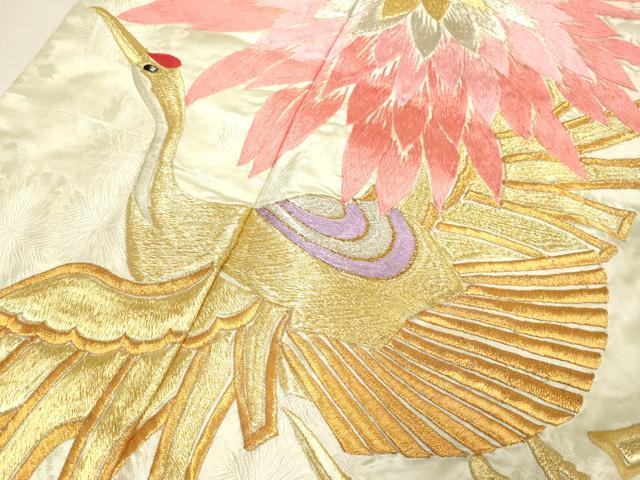 平和屋本店●色打掛　お引きずり　和装　婚礼　結婚式　花嫁　神社挙式　総刺繍　飛鶴花文　金銀糸　逸品　DABG3603du