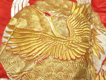平和屋本店●色打掛　お引きずり　和装　婚礼　結婚式　花嫁　神社挙式　総刺繍　飛鶴御所車吉祥花文　金銀糸　逸品　DABG3607du