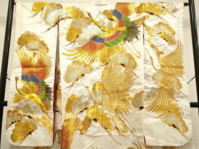 平和屋本店●色打掛　お引きずり　和装　婚礼　結婚式　花嫁　神社挙式　駒刺繍　総刺繍　飛鶴松文　金銀糸　逸品　DABG3608du