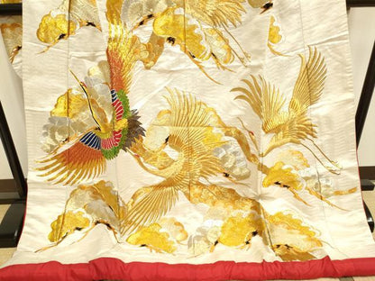 平和屋本店●色打掛　お引きずり　和装　婚礼　結婚式　花嫁　神社挙式　駒刺繍　総刺繍　飛鶴松文　金銀糸　逸品　DABG3608du