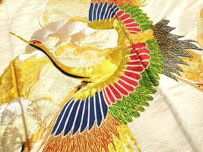 平和屋本店●色打掛　お引きずり　和装　婚礼　結婚式　花嫁　神社挙式　駒刺繍　総刺繍　飛鶴松文　金銀糸　逸品　DABG3608du