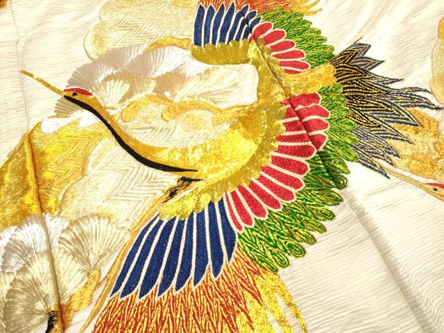 平和屋本店●色打掛　お引きずり　和装　婚礼　結婚式　花嫁　神社挙式　駒刺繍　総刺繍　飛鶴松文　金銀糸　逸品　DABG3608du