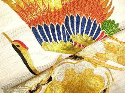 平和屋本店●色打掛　お引きずり　和装　婚礼　結婚式　花嫁　神社挙式　駒刺繍　総刺繍　飛鶴松文　金銀糸　逸品　DABG3608du