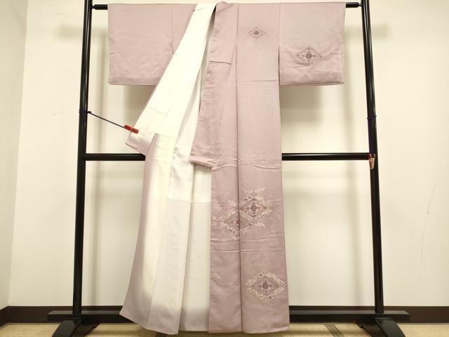 平和屋着物▼中国三大刺繍　相良刺繍　総刺繍　訪問着　花菱文　正絹　逸品　DABG3613du