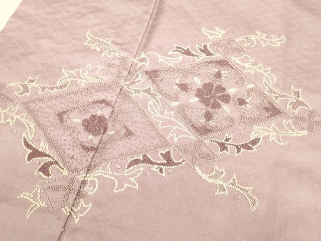 平和屋着物▼中国三大刺繍　相良刺繍　総刺繍　訪問着　花菱文　正絹　逸品　DABG3613du