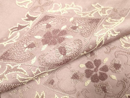 平和屋着物▼中国三大刺繍　相良刺繍　総刺繍　訪問着　花菱文　正絹　逸品　DABG3613du
