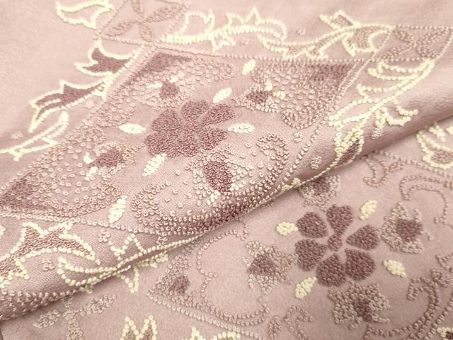 平和屋着物▼中国三大刺繍　相良刺繍　総刺繍　訪問着　花菱文　正絹　逸品　DABG3613du
