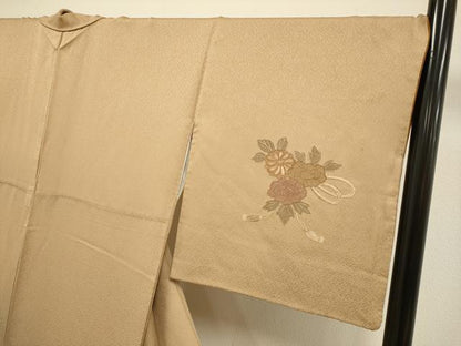 平和屋着物▼中国三大刺繍　スワトウ刺繍　汕頭刺繍　相良刺繍　総刺繍　訪問着　貝桶花文　金糸　正絹　逸品　DABG3615du