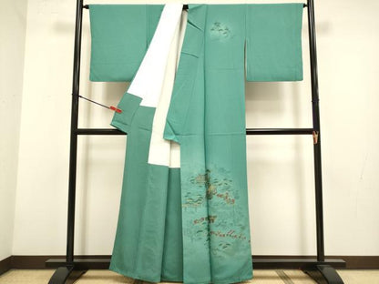 平和屋着物▼中国三大刺繍　スワトウ刺繍　汕頭刺繍　総刺繍　訪問着　大名行列　暈し染め　金糸　正絹　逸品　DABG3618du