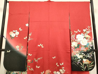 平和屋着物▼豪華振袖　立波鴛鴦花文　暈し染め　金銀彩　金通し地　正絹　逸品　DABG3632du