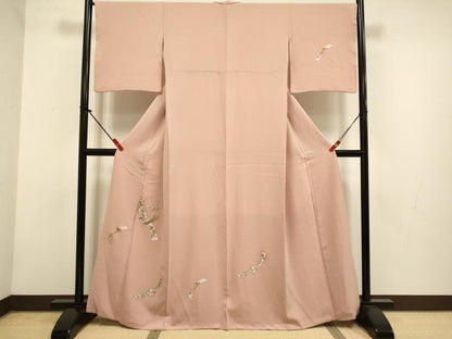 平和屋着物▼訪問着　総刺繍　短冊花文　正絹　逸品　DABG3634du