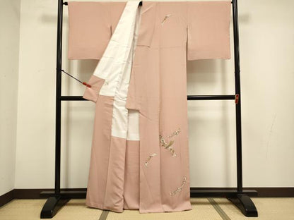 平和屋着物▼訪問着　総刺繍　短冊花文　正絹　逸品　DABG3634du