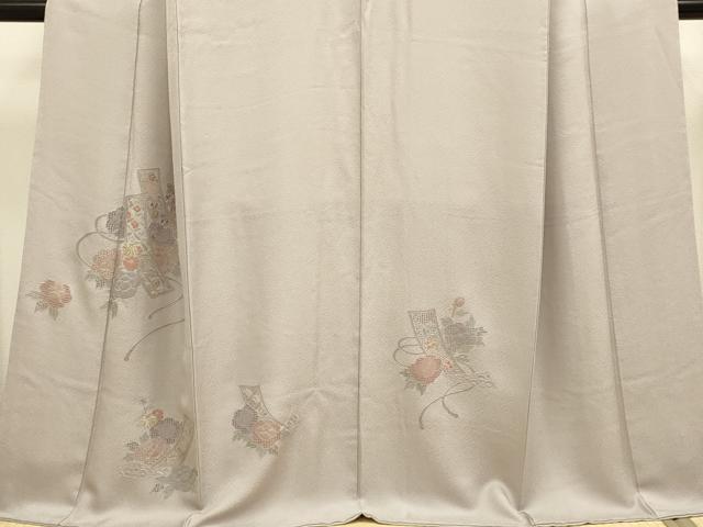 平和屋着物▼中国三大刺繍　スワトウ刺繍　汕頭刺繍　相良刺繍　総刺繍　訪問着　短冊吉祥花文　正絹　逸品　DABG3635du
