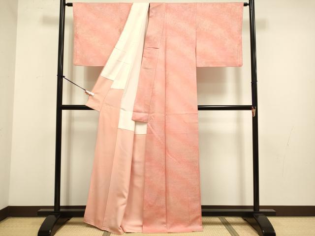 平和屋着物▼上質な小紋　霞文　暈し染め　正絹　逸品　DABG3678du