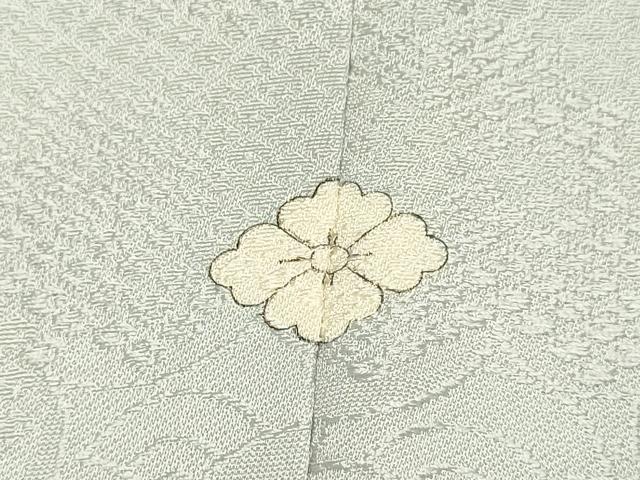 平和屋着物▼上質な色無地　雲取立波青海波地紋　素色　正絹　逸品　DABG3680du