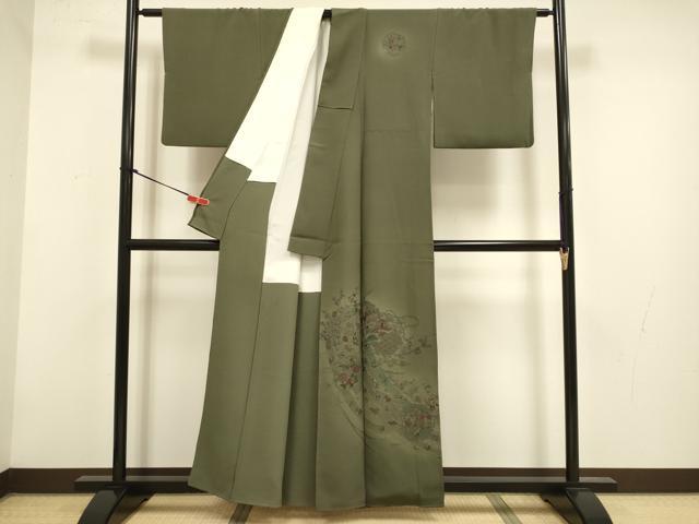 平和屋着物▼中国三大刺繍　スワトウ刺繍　汕頭刺繍　総刺繍　訪問着　几帳雪輪飛鶴花文　暈し染め　正絹　逸品　DABG3688du