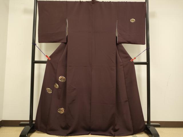 平和屋着物●訪問着　駒刺繍　竹屋町刺繍　風景梅文　正絹　逸品　DABG3693du