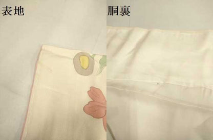 平和屋着物▼上質な小紋　手描き　草花文　正絹　逸品　DABG3695du