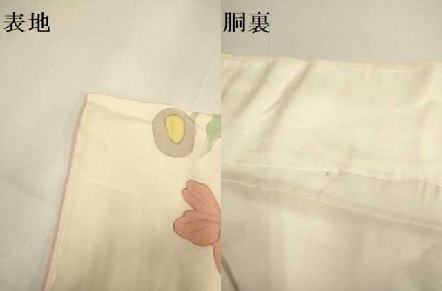 平和屋着物▼上質な小紋　手描き　草花文　正絹　逸品　DABG3695du