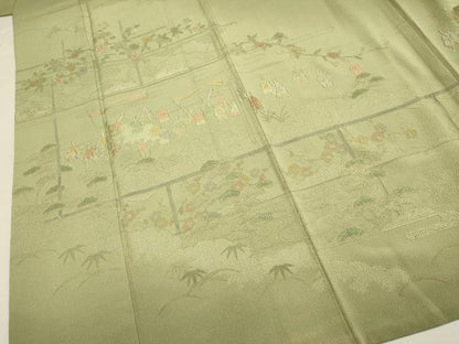 平和屋着物▼中国三大刺繍　スワトウ刺繍　汕頭刺繍　総刺繍　訪問着　大名行列　暈し染め　金糸　正絹　逸品　DABG3700du