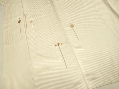 平和屋着物▼訪問着　総刺繍　簪　金糸正絹　逸品　DABG3701du
