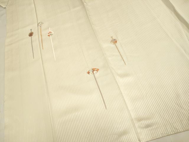 平和屋着物▼訪問着　総刺繍　簪　金糸正絹　逸品　DABG3701du