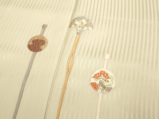 平和屋着物▼訪問着　総刺繍　簪　金糸正絹　逸品　DABG3701du