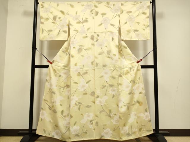 平和屋着物●上質な小紋　枝花文　地紋起こし　正絹　逸品　DABG3729du