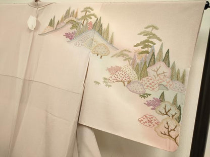 平和屋着物●中国三大刺繍　相良刺繍　総刺繍　訪問着　相良百景　竹田・知覧　暈し染め　金糸　正絹　逸品　DABG3740du