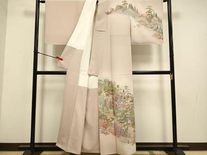 平和屋着物●中国三大刺繍　相良刺繍　総刺繍　訪問着　相良百景　竹田・知覧　暈し染め　金糸　正絹　逸品　DABG3740du