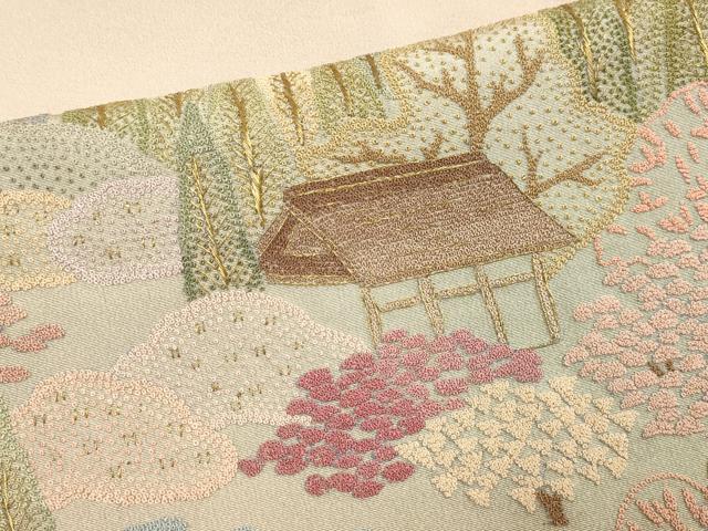 平和屋着物●中国三大刺繍　相良刺繍　総刺繍　訪問着　相良百景　竹田・知覧　暈し染め　金糸　正絹　逸品　DABG3740du