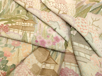 平和屋着物●中国三大刺繍　相良刺繍　総刺繍　訪問着　相良百景　竹田・知覧　暈し染め　金糸　正絹　逸品　DABG3740du