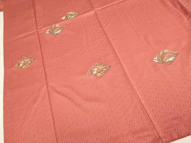 平和屋着物▼訪問着　総刺繍　松竹梅　金糸　正絹　逸品　DABG3745du