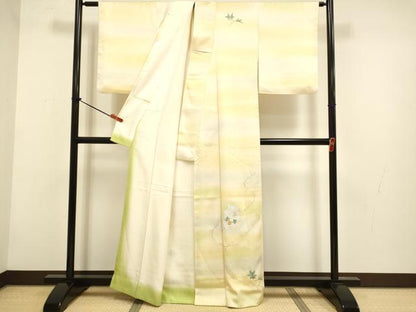 平和屋着物▼訪問着　駒刺繍　総刺繍　糸車文　暈し染め　正絹　逸品　DABG3749du