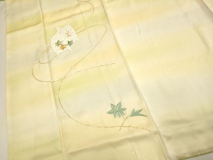 平和屋着物▼訪問着　駒刺繍　総刺繍　糸車文　暈し染め　正絹　逸品　DABG3749du