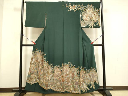 平和屋着物●中国三大刺繍　相良刺繍　総刺繍　訪問着　人物文　正絹　逸品　DABG3753du