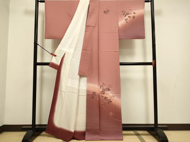 平和屋着物▼中国三大刺繍　スワトウ刺繍　汕頭刺繍　総刺繍　訪問着　菊　暈し染め　正絹　逸品　DABG3762du