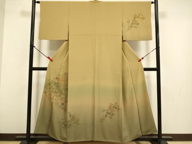 平和屋着物▼中国三大刺繍　スワトウ刺繍　汕頭刺繍　総刺繍　訪問着　貝桶花文　暈し染め　正絹　逸品　DABG3766du