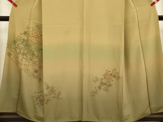 平和屋着物▼中国三大刺繍　スワトウ刺繍　汕頭刺繍　総刺繍　訪問着　貝桶花文　暈し染め　正絹　逸品　DABG3766du