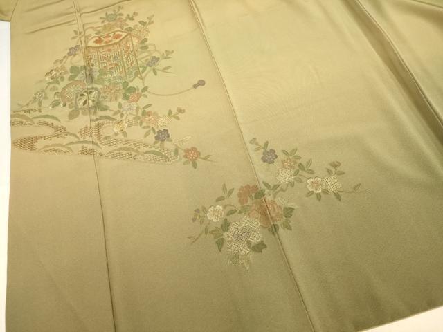 平和屋着物▼中国三大刺繍　スワトウ刺繍　汕頭刺繍　総刺繍　訪問着　貝桶花文　暈し染め　正絹　逸品　DABG3766du