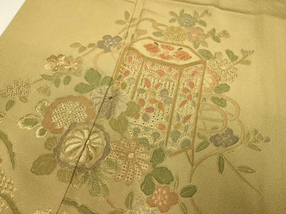 平和屋着物▼中国三大刺繍　スワトウ刺繍　汕頭刺繍　総刺繍　訪問着　貝桶花文　暈し染め　正絹　逸品　DABG3766du