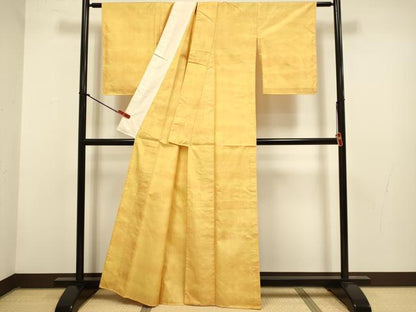 平和屋着物▽上質な紬　単衣　霞文　正絹　逸品　DABG3788du