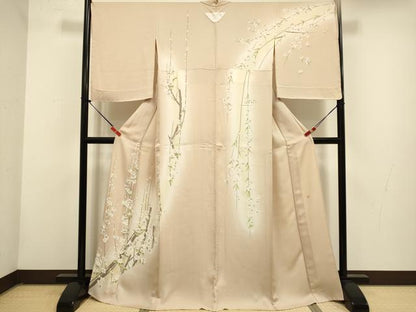 平和屋着物▽訪問着　単衣　作家物　枝花文　暈し染め　さが美扱い　正絹　逸品　未使用　DABG3798du