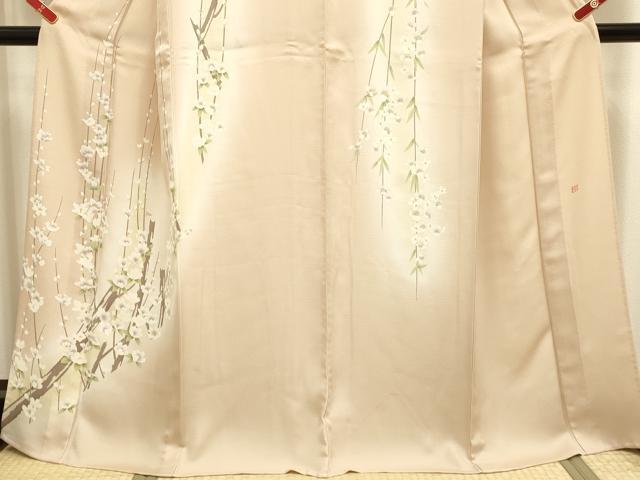 平和屋着物▽訪問着　単衣　作家物　枝花文　暈し染め　さが美扱い　正絹　逸品　未使用　DABG3798du