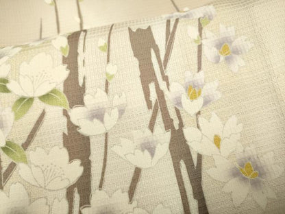 平和屋着物▽訪問着　単衣　作家物　枝花文　暈し染め　さが美扱い　正絹　逸品　未使用　DABG3798du